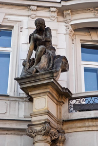 建筑学的装饰关于建筑物采用布拉格,捷克人共和国