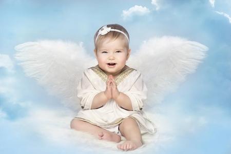 天使婴儿和阿穆尔河飞行章,幸福的小孩爱神丘比特的画像一次向污迹天