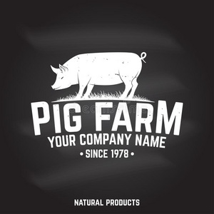猪农场徽章或标签.Vect或说明.