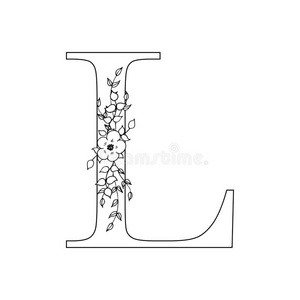 花的信英语字母表的第12个字母.浪漫的信ing设计和花.