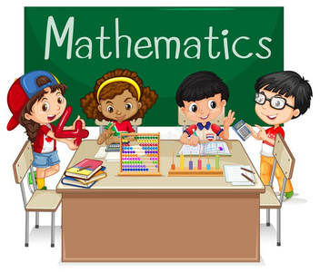 学校主题为数学和小孩采用班