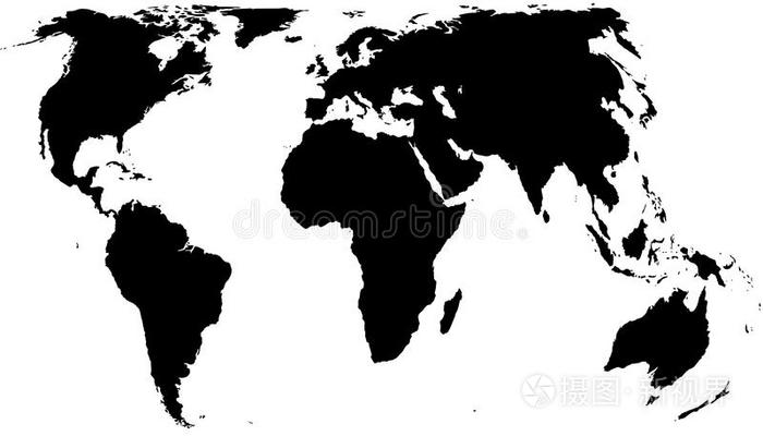 矢量世界地图隔离的向白色的背景