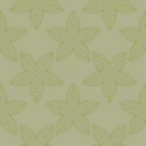 橄榄绿色的花的无缝的模式.装饰的背景