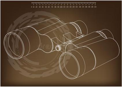 双筒望远镜向一棕色的