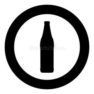 啤酒瓶子黑的偶像采用圆矢量说明隔离的.