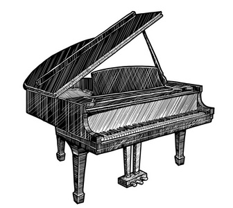 画钢琴图片-画钢琴素材-画钢琴插画-摄图新视界