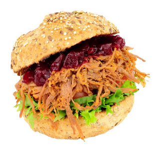 撕碎肉丝袜shred的过去式和过去分词牛肉和沙拉三明治辗照片