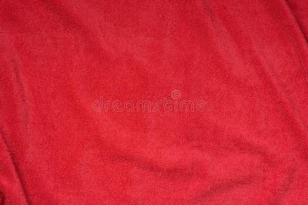红色的毛巾布毛巾质地背景