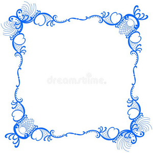 方形蕾丝正方形框架边蓝色蕾丝照片