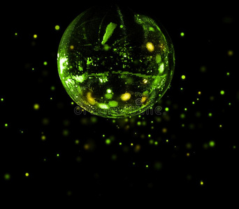 散背景在内部迪斯科舞厅的光球迪斯科球和光线迪斯科球和光反射抽象