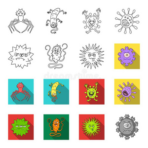 不同的类型关于微生物和病毒.病毒和细菌Sweden瑞典