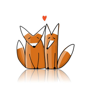 对关于漂亮的狐,草图为你的设计