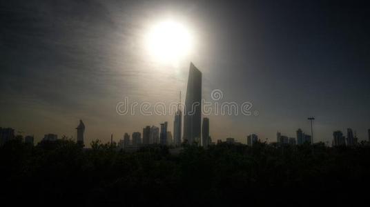 城市风光照片关于指已提到的人科威特城市在下面指已提到的人太阳,科威特