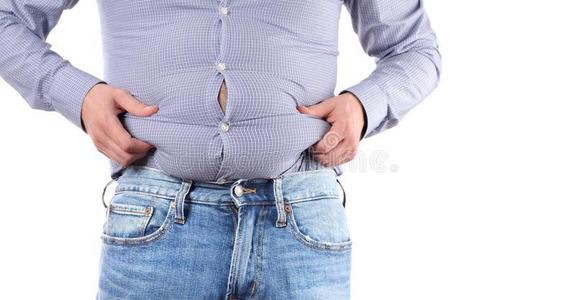 男人超重的和大的肥的肚子照片