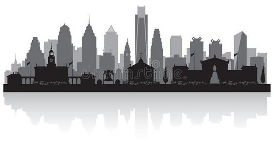 费城宾夕法尼亚州城市地平线轮廓