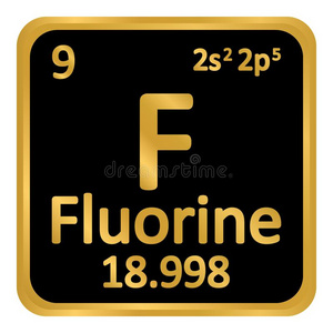周期的表元素氟偶像.照片