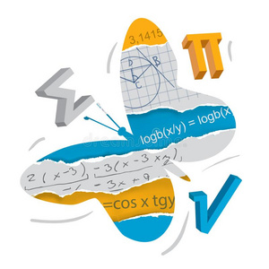 容易的学问关于数学.和几何学,蝴蝶观念.照片