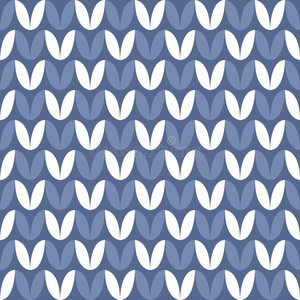 瓦片蓝色和白色的编结物矢量模式或冬背景