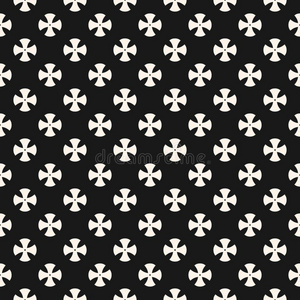 简单的花的模式.黑的和白色的复述设计为纺织品