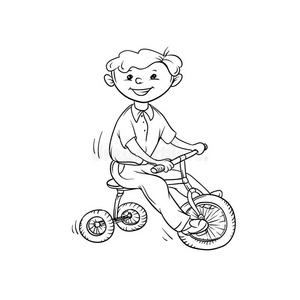 三轮车小孩图片-三轮车小孩素材-三轮车小孩插画-摄图新视界