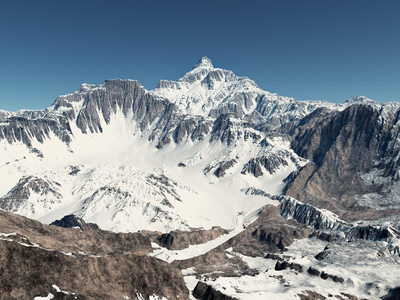 雪大量的山