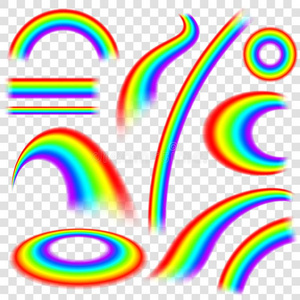 创造性的说明关于彩虹采用不同的形状隔离的向