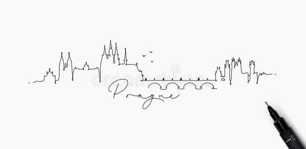 线条笔笔线条轮廓布拉格照片