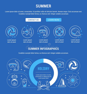 网站横幅和L和ing页关于夏.