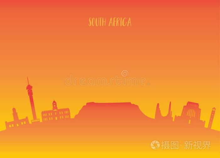 南方非洲陆标全球的旅行和旅行纸背景