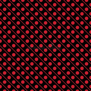 红色的向黑的线条和波尔卡舞点采用线条s无缝的复述嗒嗒地下