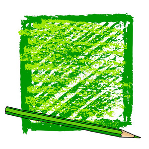 手疲惫的绿色的铅笔框架