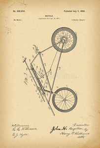1898专利自行车自行车历史发明