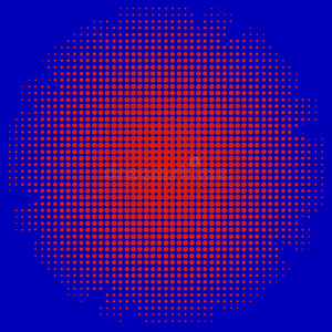 红色的点向蓝色抽象的背景