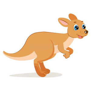 说明关于有趣的跑步大袋鼠.澳大利亚人动物vectograp矢量图