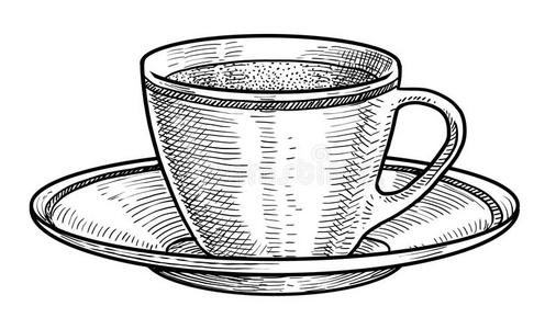 画瓷瓷杯子关于茶水说明,绘画,版画,墨水,线条照片