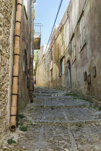 大街关于指已提到的人老的城镇关于埃里切,西西里岛,意大利