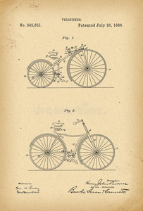 1886专利自行车自行车历史发明