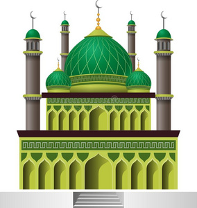 问候设计清真寺圆顶, 阿拉伯文图案与灯笼和书法斋月卡里姆清真寺换 