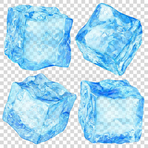 放置关于透明的冰立方形的东西