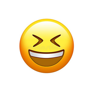 关闭符号表情符号黄色的面容笑的出局响亮的和眼睛关闭着的偶像照片