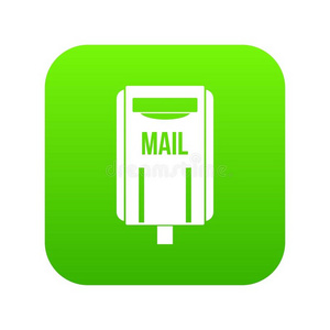 邮件盒偶像数字的绿色的