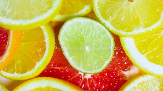 宏指令影像关于酸橙,葡萄柚和桔子部分