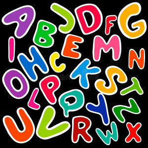 英语富有色彩的字母表为小孩