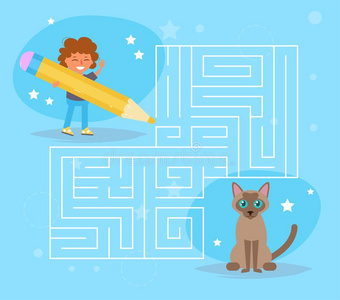 孩子们`英文字母表的第19个字母迷宫游戏
