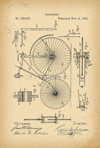 1892专利自行车自行车历史发明