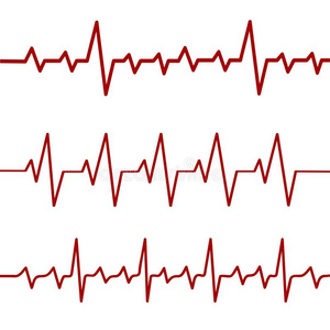 红色的心跳线条,electro有氧运动graphy心电图描记法,有氧运动线条,股份矢量说明