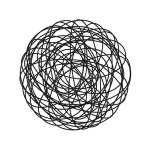 混乱的线混乱纠缠圆心不在焉地乱写乱画线条混沌的纠缠d线球vect照片