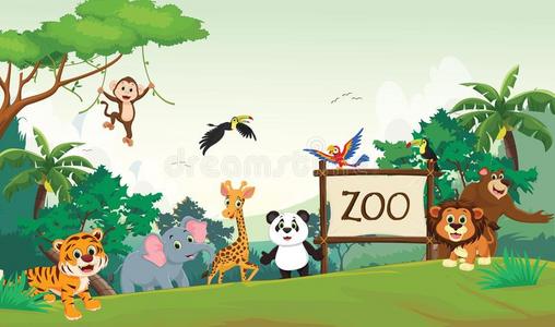 说明关于有趣的动物园动物漫画