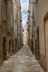典型的大街关于指已提到的人城镇布沙酒,撒丁岛