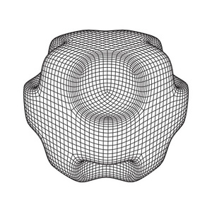 线框图内克河光滑的立方形
